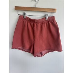 TNA Cozy Fleece Perfect Shorts Aritzia Medium M Terracotta Orange Red